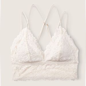 PINK LACE LONGLINE BRALETTE